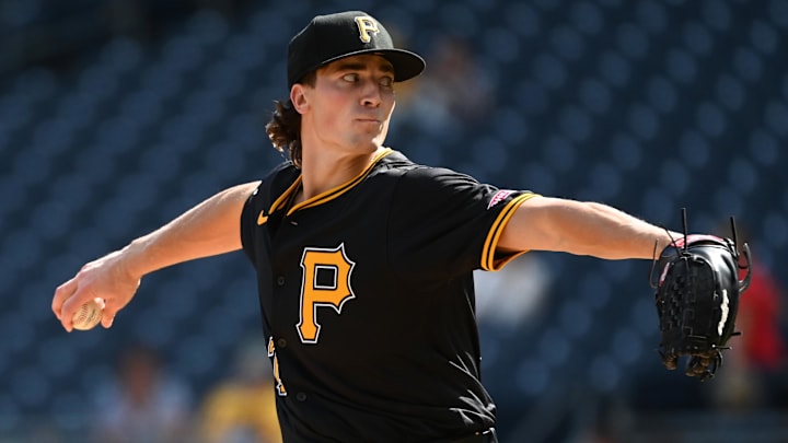 Sep 7, 2024; Pittsburgh, Pennsylvania, USA;  Pittsburgh Pirates pitcher Kyle Nicolas (62)  throws to the Washington Nationals at PNC Park. Mandatory Credit: Philip G. Pavely-Imagn Images