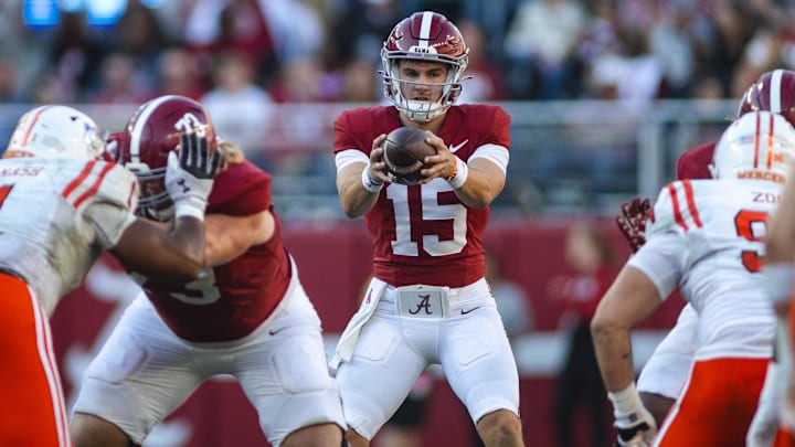 Alabama is a 13.5-point favorite against Florida State in college football Week 1 action. Alabama is a 13.5-point favorite against Florida State in college football Week 1 action.