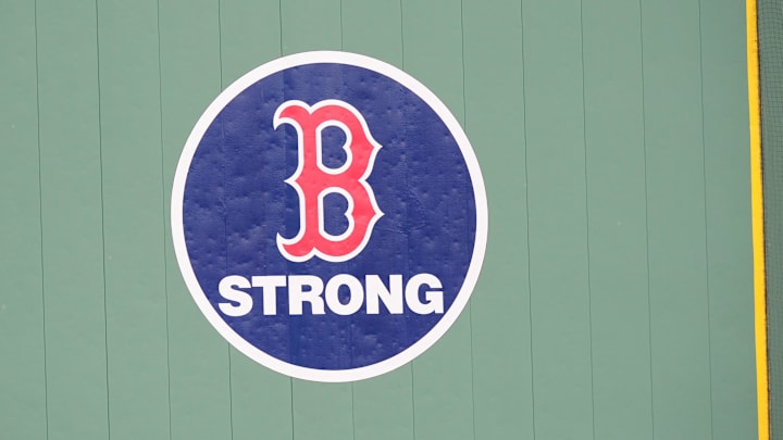 April 20, 2013; Boston, MA USA; The Boston Strong logo on the center field wall during a game between the Boston Red Sox and Kansas City Royals at Fenway Park. Mandatory Credit: Bob DeChiara-Imagn Images April 20, 2013; Boston, MA USA; The Boston Strong logo on the center field wall during a game between the Boston Red Sox and Kansas City Royals at Fenway Park. Mandatory Credit: Bob DeChiara-Imagn Images