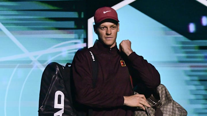 Jannik Sinner carried a Gucci bag onto the court at the Rolex Paris Masters. Jannik Sinner carried a Gucci bag onto the court at the Rolex Paris Masters.