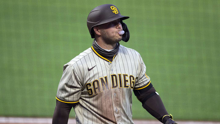 San Diego Padres first baseman Ty France. San Diego Padres first baseman Ty France.