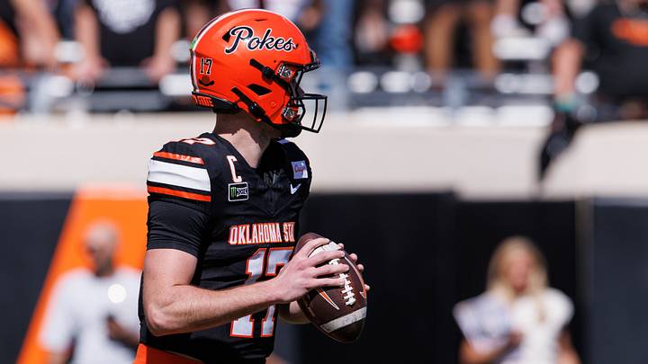 Oct 10, 2026; Stillwater, Oklahoma, USA; Oklahoma State Cowboys quarterback Drew Mestemaker (17) looks to pass during the second half against the UCF Knights at Boone Pickens Stadium. Mandatory Credit: William Purnell-Imagn Images Oct 10, 2026; Stillwater, Oklahoma, USA; Oklahoma State Cowboys quarterback Drew Mestemaker (17) looks to pass during the second half against the UCF Knights at Boone Pickens Stadium. Mandatory Credit: William Purnell-Imagn Images