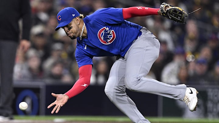 Apr 8, 2024; San Diego, California, USA; Chicago Cubs third baseman Christopher Morel Apr 8, 2024; San Diego, California, USA; Chicago Cubs third baseman Christopher Morel