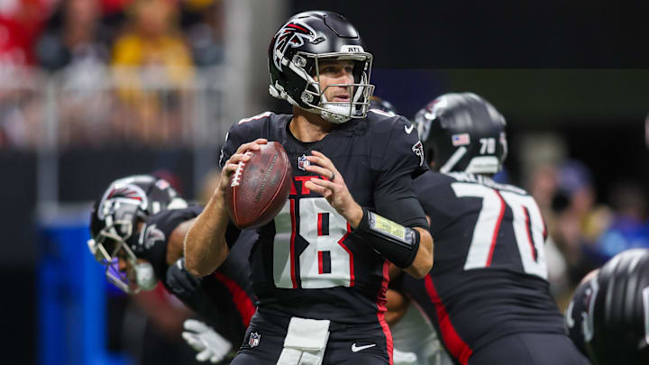 Atlanta Falcons quarterback Kirk Cousins is looking to improve to 4-10 on Monday Night Football. Atlanta Falcons quarterback Kirk Cousins is looking to improve to 4-10 on Monday Night Football.