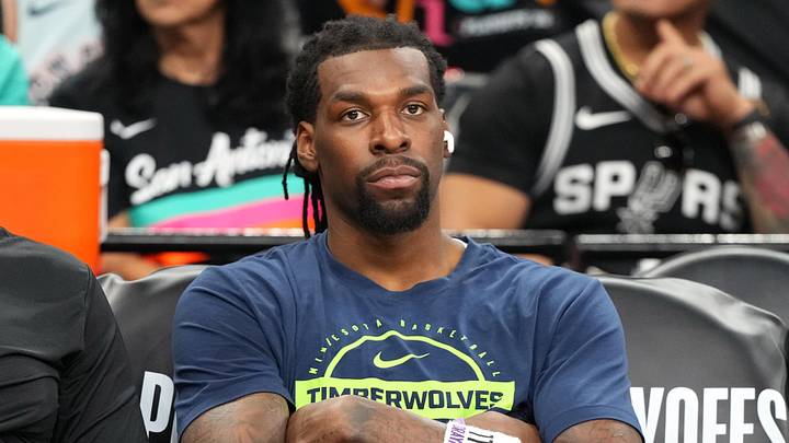 May 12, 2026; San Antonio, Texas, USA; Minnesota Timberwolves center Naz Reid (11) sits on the bench before game five of the second round of the 2026 NBA Playoffs against the San Antonio Spurs at Frost Bank Center. Mandatory Credit: Scott Wachter-Imagn Images