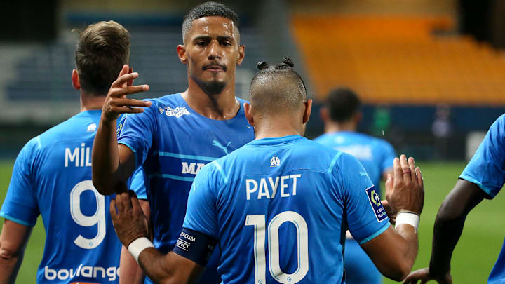 William Saliba et Dimitri Payet face à Nice (1-1).