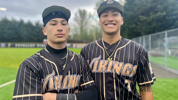 Madden Pike, class of 2028, and Oregon State signee brother Mason Pike, class of 2025, anchor Puyallup pitching staff this spring.