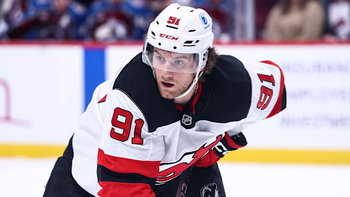 Dawson Mercer, New Jersey Devils v Colorado Avalanche Dawson Mercer, New Jersey Devils v Colorado Avalanche