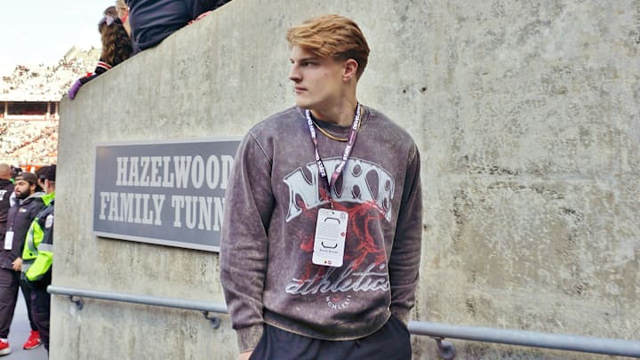 Harrisburg offensive lineman Kevin Brown attends the Ohio State football game against Penn State at Ohio Stadium on Nov. 1, 2025.