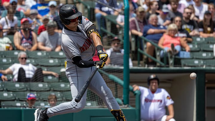 Pittsburgh Pirates outfield prospect Matt Gorski hitting for their Triple-A affiliate, the Indianapolis Indians.