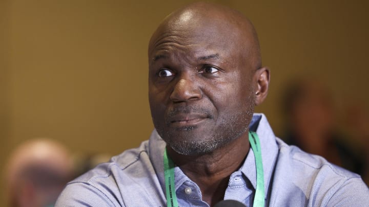 Mar 26, 2024; Orlando, FL, USA; Tampa Bay Buccaneers head coach Todd Bowles speaks to the media during the NFL annual league meetings at the JW Marriott. Mandatory Credit: Nathan Ray Seebeck-USA TODAY Sports Mar 26, 2024; Orlando, FL, USA; Tampa Bay Buccaneers head coach Todd Bowles speaks to the media during the NFL annual league meetings at the JW Marriott. Mandatory Credit: Nathan Ray Seebeck-USA TODAY Sports