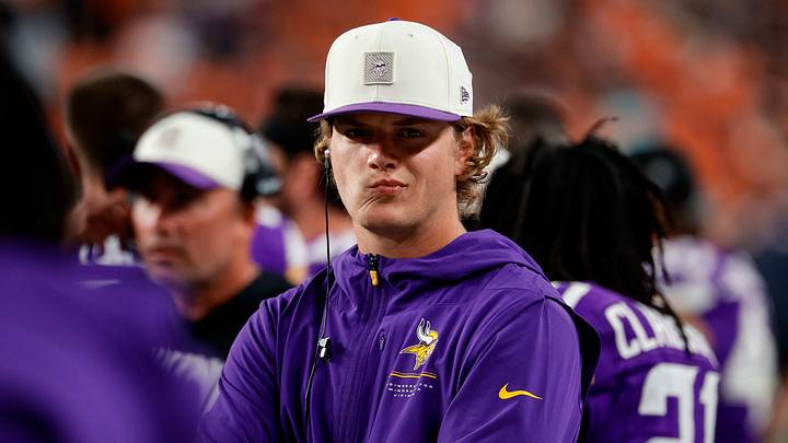 Aug 28, 2026; Denver, Colorado, USA; Minnesota Vikings quarterback J.J. McCarthy (9) looks on in the second quarter against the Denver Broncos at Empower Field at Mile High. Mandatory Credit: Isaiah J. Downing-Imagn Images Aug 28, 2026; Denver, Colorado, USA; Minnesota Vikings quarterback J.J. McCarthy (9) looks on in the second quarter against the Denver Broncos at Empower Field at Mile High. Mandatory Credit: Isaiah J. Downing-Imagn Images
