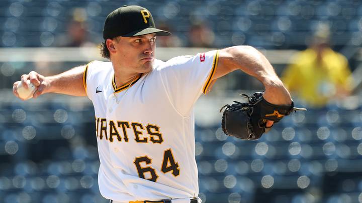 Sep 3, 2026; Pittsburgh, Pennsylvania, USA; Pittsburgh Pirates relief pitcher Khristian Curtis (64) pitches against the San Francisco Giants during the sixth inning at PNC Park. Mandatory Credit: Charles LeClaire-Imagn Images Sep 3, 2026; Pittsburgh, Pennsylvania, USA; Pittsburgh Pirates relief pitcher Khristian Curtis (64) pitches against the San Francisco Giants during the sixth inning at PNC Park. Mandatory Credit: Charles LeClaire-Imagn Images