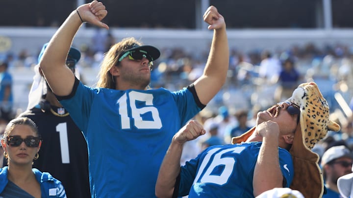 Jacksonville Jaguars fans boo and show their defeated attitude during the fourth quarter of an NFL