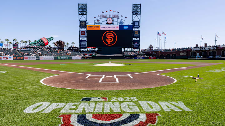 Oracle Park is ready for the Opening Day game between the Seattle Mariners and the San Francisco Giants at Oracle Park. Oracle Park is ready for the Opening Day game between the Seattle Mariners and the San Francisco Giants at Oracle Park.