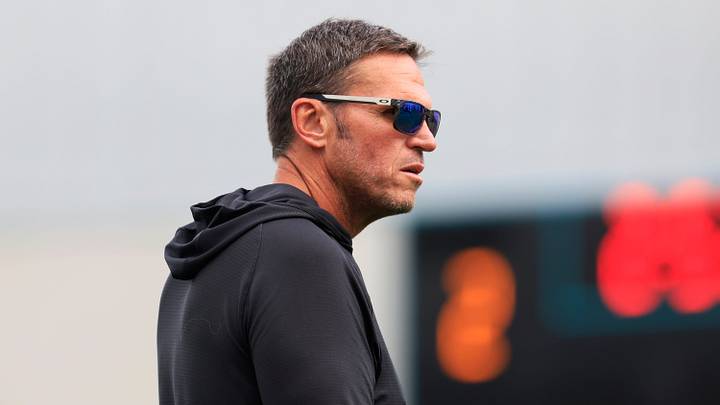 Jacksonville Jaguars Executive Vice President of football operations Tony Boselli looks on during the fifth day of NFL training camp at the Miller Electric Center on Monday, Aug. 3, 2026, in Jacksonville, Fla. Today marked the first full‑pads practice. [Corey Perrine/Florida Times-Union]