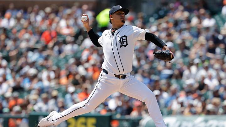 Jun 11, 2026; Detroit, Michigan, USA;  Detroit Tigers pitcher Keider Montero (54) pitches in the second inning against the Minnesota Twins at Comerica Park. Mandatory Credit: Rick Osentoski-Imagn Images