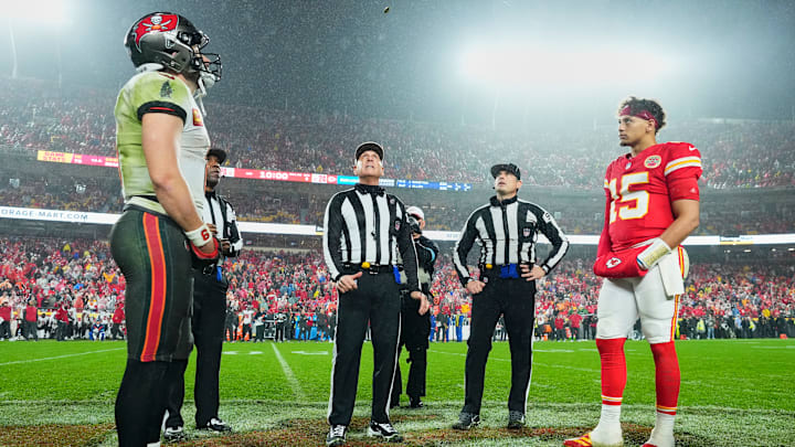Tampa Bay Buccaneers quarterback Baker Mayfield's reaction after losing a coin toss in OT to the Chiefs has gone viral.