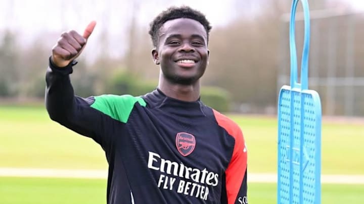Bukayo Saka is apparently back in training for Arsenal after suffering a hamstring injury back in December.