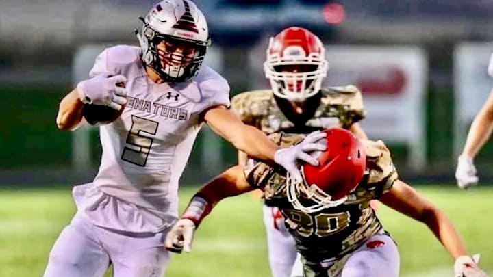 Colston Loveland finished his career at Gooding High School in Idaho with 235 receptions for 3,141 yards and 35 touchdowns. Colston Loveland finished his career at Gooding High School in Idaho with 235 receptions for 3,141 yards and 35 touchdowns.