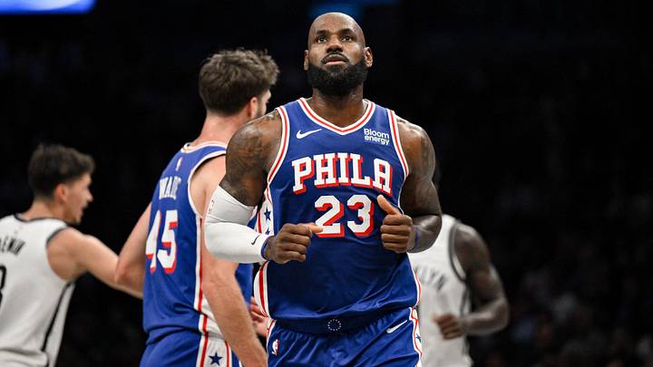 Oct 8, 2026; Brooklyn, New York, USA; Philadelphia 76ers forward Lebron James (23) during the first half against the Brooklyn Nets at Barclays Center. Mandatory Credit: John Jones-Imagn Images Oct 8, 2026; Brooklyn, New York, USA; Philadelphia 76ers forward Lebron James (23) during the first half against the Brooklyn Nets at Barclays Center. Mandatory Credit: John Jones-Imagn Images