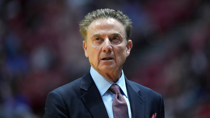 Mar 20, 2026; San Diego, CA, USA; St. John's Red Storm head coach Rick Pitino looks on in the first half against the Northern Iowa Panthers during a first round game of the men's 2026 NCAA Tournament at Viejas Arena. Mandatory Credit: Kirby Lee-Imagn Images Mar 20, 2026; San Diego, CA, USA; St. John's Red Storm head coach Rick Pitino looks on in the first half against the Northern Iowa Panthers during a first round game of the men's 2026 NCAA Tournament at Viejas Arena. Mandatory Credit: Kirby Lee-Imagn Images