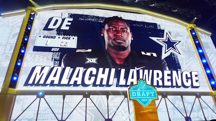 Apr 23, 2026; Pittsburgh, PA, USA; UCF Knights defensive lineman Malachi Lawrence is selected by the Dallas Cowboys  as the number 23 pick during the 2026 NFL Draft at Acrisure Stadium. Mandatory Credit: Kirby Lee-Imagn Images