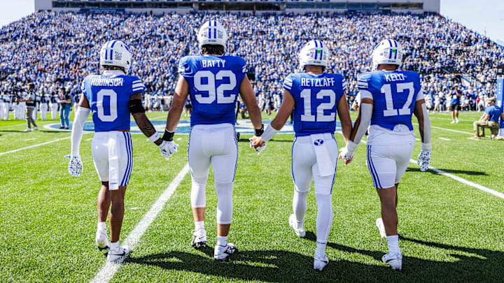 BYU captains take the field against Arizona BYU captains take the field against Arizona