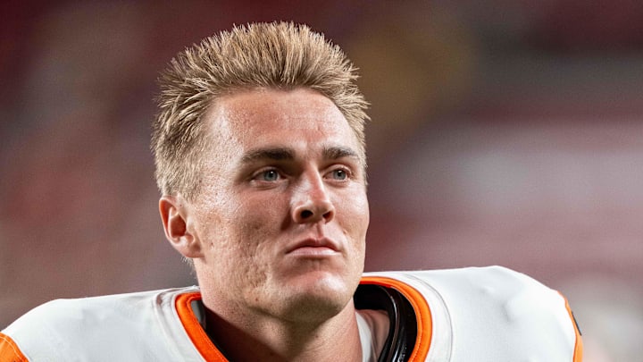 August 9, 2025; Santa Clara, California, USA; Denver Broncos quarterback Bo Nix (10) after the game against the San Francisco 49ers at Levi's Stadium. Mandatory Credit: Kyle Terada-Imagn Images