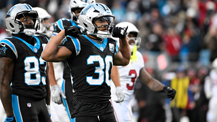 Carolina Panthers running back Chuba Hubbard. Carolina Panthers running back Chuba Hubbard.