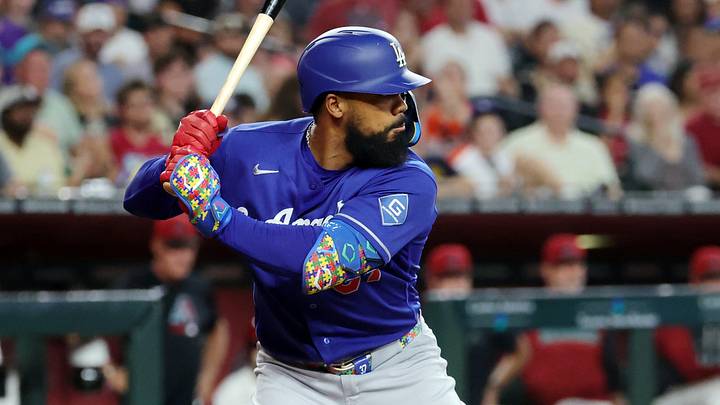 Aug 9, 2026; Phoenix, Arizona, USA; Los Angeles Dodgers outfielder Teoscar Hernandez against the Arizona Diamondbacks at Chase Field. Mandatory Credit: Mark J. Rebilas-Imagn Images Aug 9, 2026; Phoenix, Arizona, USA; Los Angeles Dodgers outfielder Teoscar Hernandez against the Arizona Diamondbacks at Chase Field. Mandatory Credit: Mark J. Rebilas-Imagn Images