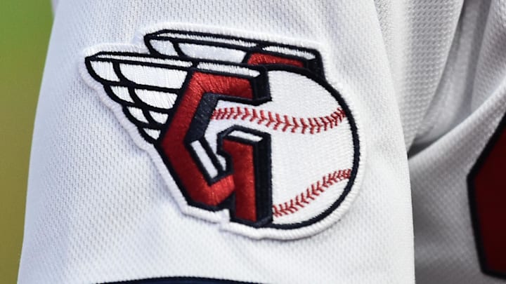 Apr 15, 2022; Cleveland, Ohio, USA; A detail of the uniform of Cleveland Guardians left fielder Steven Kwan during the game between the Cleveland Guardians and the San Francisco Giants at Progressive Field. Mandatory Credit: Ken Blaze-Imagn Images Apr 15, 2022; Cleveland, Ohio, USA; A detail of the uniform of Cleveland Guardians left fielder Steven Kwan during the game between the Cleveland Guardians and the San Francisco Giants at Progressive Field. Mandatory Credit: Ken Blaze-Imagn Images