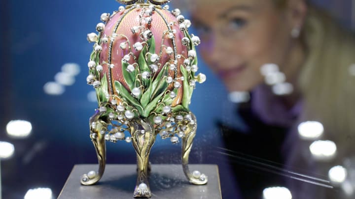 The Lilies of the Valley Egg, one of the most ornate Fabergé Easter eggs ever created.