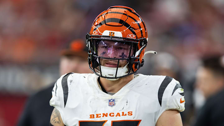 Oct 8, 2023; Glendale, Arizona, USA; Cincinnati Bengals linebacker Logan Wilson (55) against the Arizona Cardinals at State Farm Stadium. Mandatory Credit: Mark J. Rebilas-Imagn Images Oct 8, 2023; Glendale, Arizona, USA; Cincinnati Bengals linebacker Logan Wilson (55) against the Arizona Cardinals at State Farm Stadium. Mandatory Credit: Mark J. Rebilas-Imagn Images