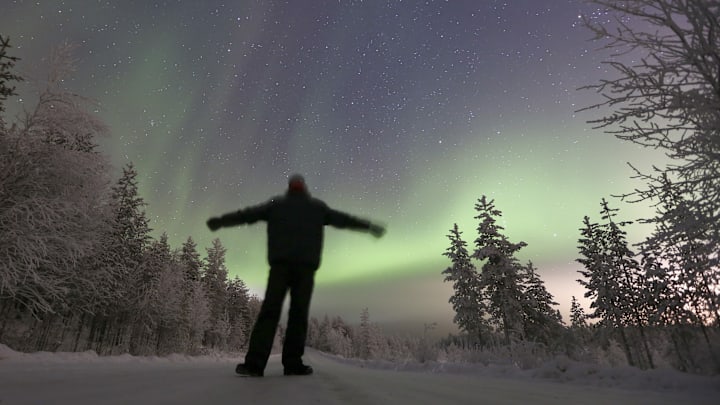 Northern lights in Finland's Lapland region