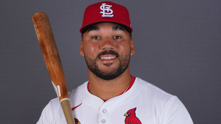 St. Louis Cardinals catcher Leonardo Bernal poses for a photo during media day during Spring Training. Jim Rassol-Imagn Images
