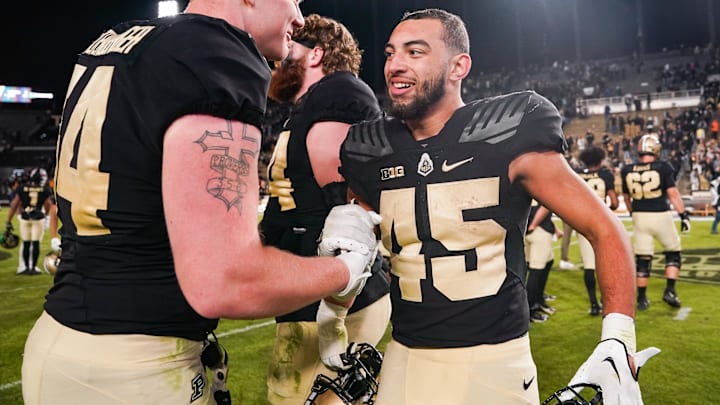 Purdue Boilermakers running back Devin Mockobee (45) 