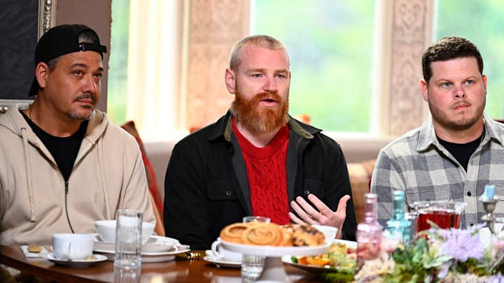 THE TRAITORS -- "Nail In A Coffin" Episode 303 -- Pictured: (l-r) Rob Mariano, Wes Bergmann, Derrick Levasseur