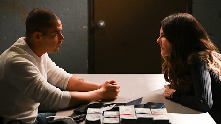 CHICAGO P.D. -- "Escape" Episode 11004 -- Pictured: (l-r) Benjamin Levy Aguilar as Dante Torres, Yara Martinez as Gloria Perez -- (Photo by: Lori Allen/NBC)