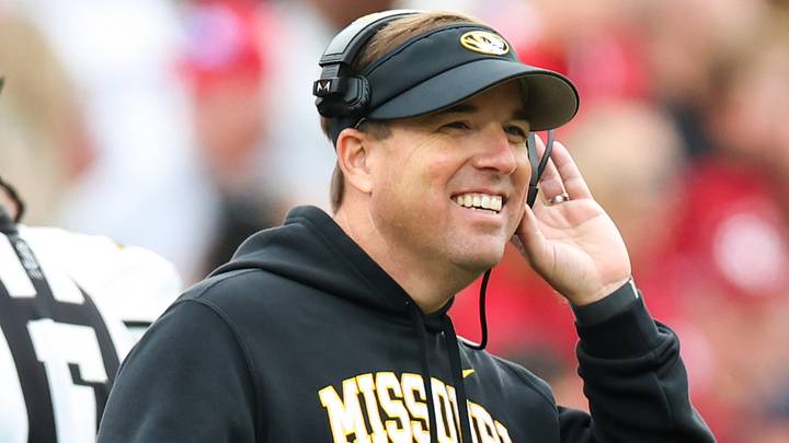 Nov 22, 2025; Norman, Oklahoma, USA; Missouri Tigers head coach Eli Drinkwitz during the first half against the Oklahoma Sooners at Gaylord Family-Oklahoma Memorial Stadium. Mandatory Credit: Kevin Jairaj-Imagn Images Nov 22, 2025; Norman, Oklahoma, USA; Missouri Tigers head coach Eli Drinkwitz during the first half against the Oklahoma Sooners at Gaylord Family-Oklahoma Memorial Stadium. Mandatory Credit: Kevin Jairaj-Imagn Images