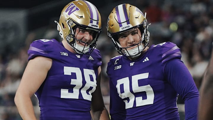 Jack McCallister and Grady Gross share a pregame moment early in the season. 