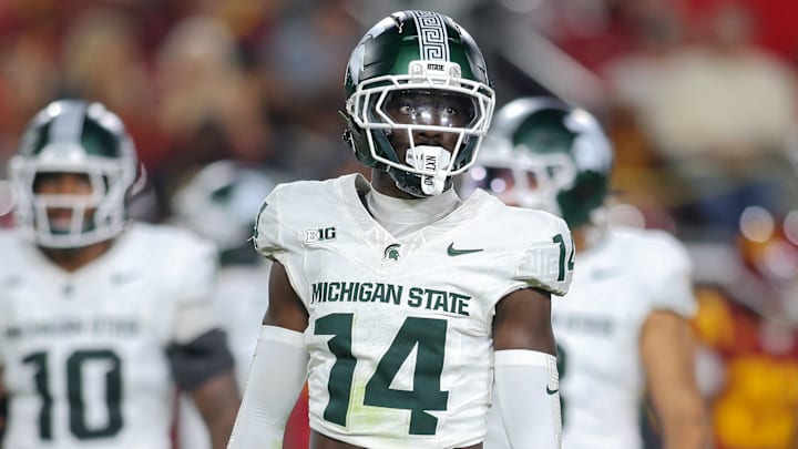 Michigan State CB Malcolm Bell looks on during the Spartans' game against the USC Trojans on Sept. 20, 2025.