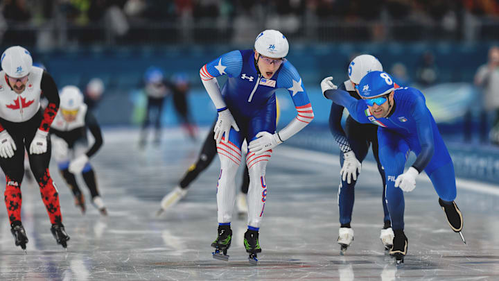 Jordan Stolz finished fourth in the mass start to end his 2026 Winter Olympics.