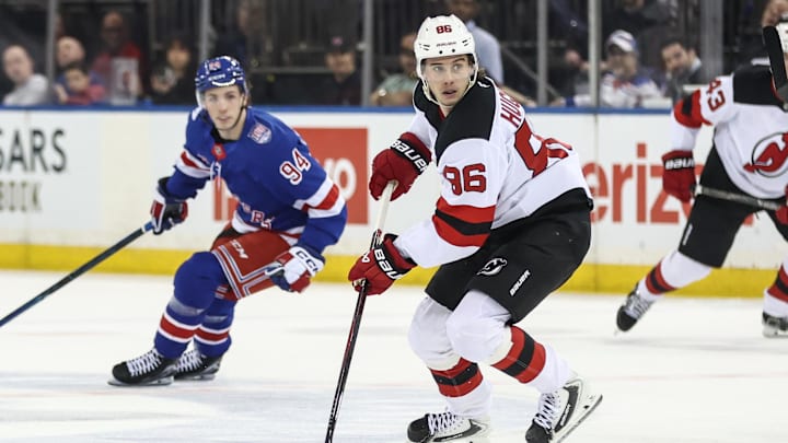 New Jersey Devils center Jack Hughes (86): Wendell Cruz-Imagn Images