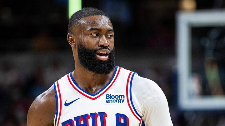 Oct 28, 2026; Indianapolis, Indiana, USA; Philadelphia 76ers guard Jaylen Brown (7 )in the first half against the Indiana Pacers at Gainbridge Fieldhouse. Mandatory Credit: Trevor Ruszkowski-Imagn Images Oct 28, 2026; Indianapolis, Indiana, USA; Philadelphia 76ers guard Jaylen Brown (7 )in the first half against the Indiana Pacers at Gainbridge Fieldhouse. Mandatory Credit: Trevor Ruszkowski-Imagn Images