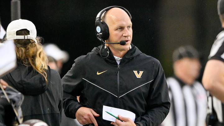 Oct 10, 2026; Nashville, Tennessee, USA;  Vanderbilt Commodores head coach Clark Lea paces the sideline \A| during the first half at FirstBank Stadium. Mandatory Credit: Steve Roberts-Imagn Images