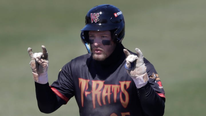 Wisconsin Timber Rattlers’ Blake Burke (25) celebrates a double against the Lansing Lugnuts during their baseball game on Wednesday, April 16, 2025, at Neuroscience Group Field at Fox Cities Stadium in Grand Chute, Wis. Lansing defeated the Timber Rattlers 3-1.
Wm. Glasheen USA TODAY NETWORK-Wisconsin