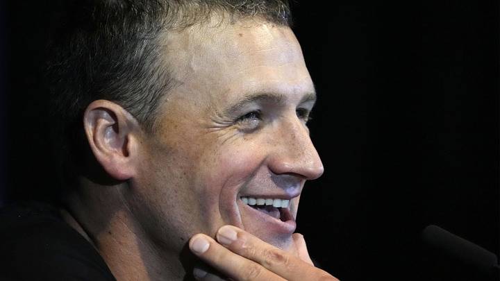 Jun 18, 2021; Omaha, Nebraska, USA; Ryan Lochte holds a post race press conference after failing to make the U.S. Olympic Team during the U.S. Olympic Team Trials Swimming competition at CHI Health Center Omaha. Mandatory Credit: Rob Schumacher-Imagn Images Jun 18, 2021; Omaha, Nebraska, USA; Ryan Lochte holds a post race press conference after failing to make the U.S. Olympic Team during the U.S. Olympic Team Trials Swimming competition at CHI Health Center Omaha. Mandatory Credit: Rob Schumacher-Imagn Images