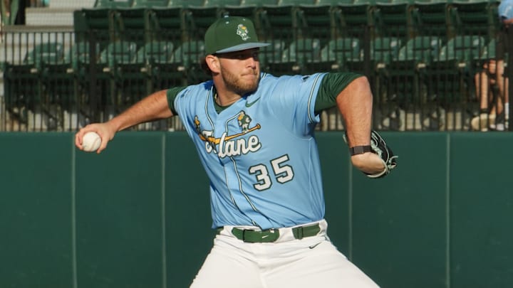 Tulane pitcher throws the baseball during a recent game. 