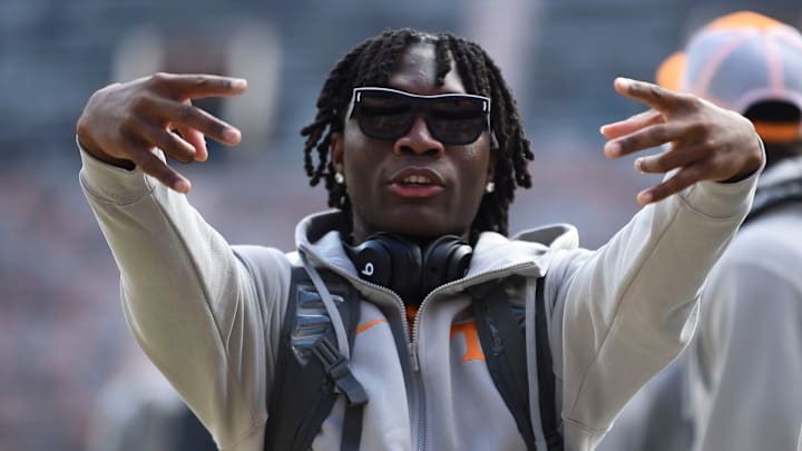 Tennessee wide receiver Nate Spillman (80) stops for the camera before the start of the NCAA college football game between Tennessee and Georgia on Saturday, November 18, 2023.